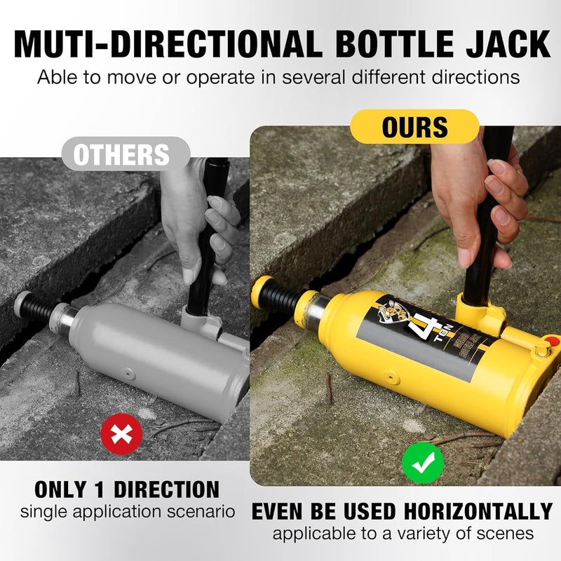 Yellow Jacket 4 Ton Muti-Directional Welded Bottle Jack(8,000lb) with Carrying Case for Car, SUV, Auto Repair - Image 3